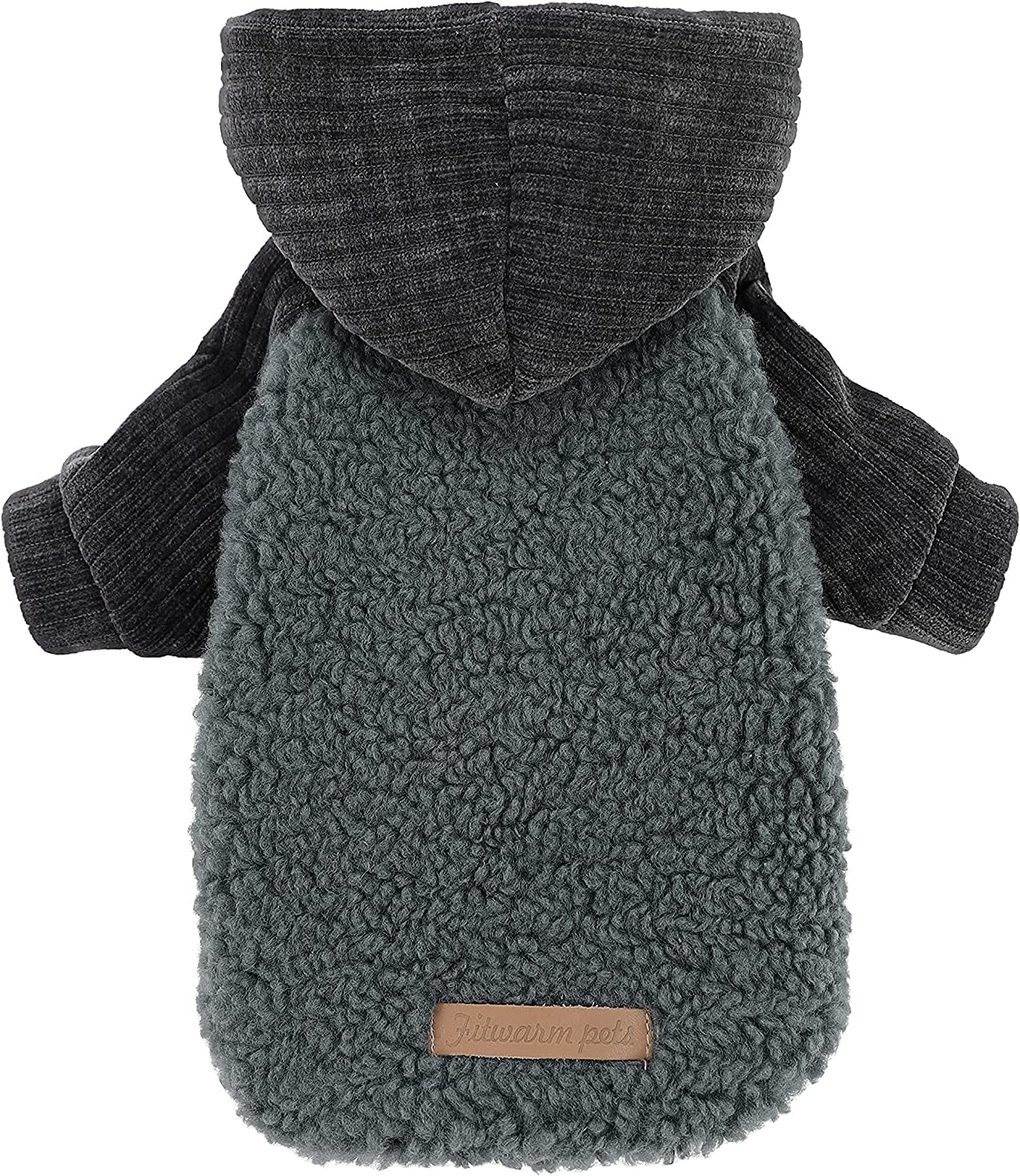 Fitwarm Velvet Thermal Dog Coat Puppy Winter Clothes Pet Jacket Cat Hoodie Outfits Pullover Doggie Sweatshirt Large Animals & Pet Supplies > Pet Supplies > Dog Supplies > Dog Apparel Fitwarm Grey Medium 