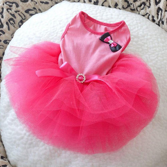 Pink Dog Cat Princess Tutu Dress Bow Bubble Dress Pet Puppy Clothes Dog Apparel Large Clothes for Pets Girl Animals & Pet Supplies > Pet Supplies > Dog Supplies > Dog Apparel Elaydool L Red 