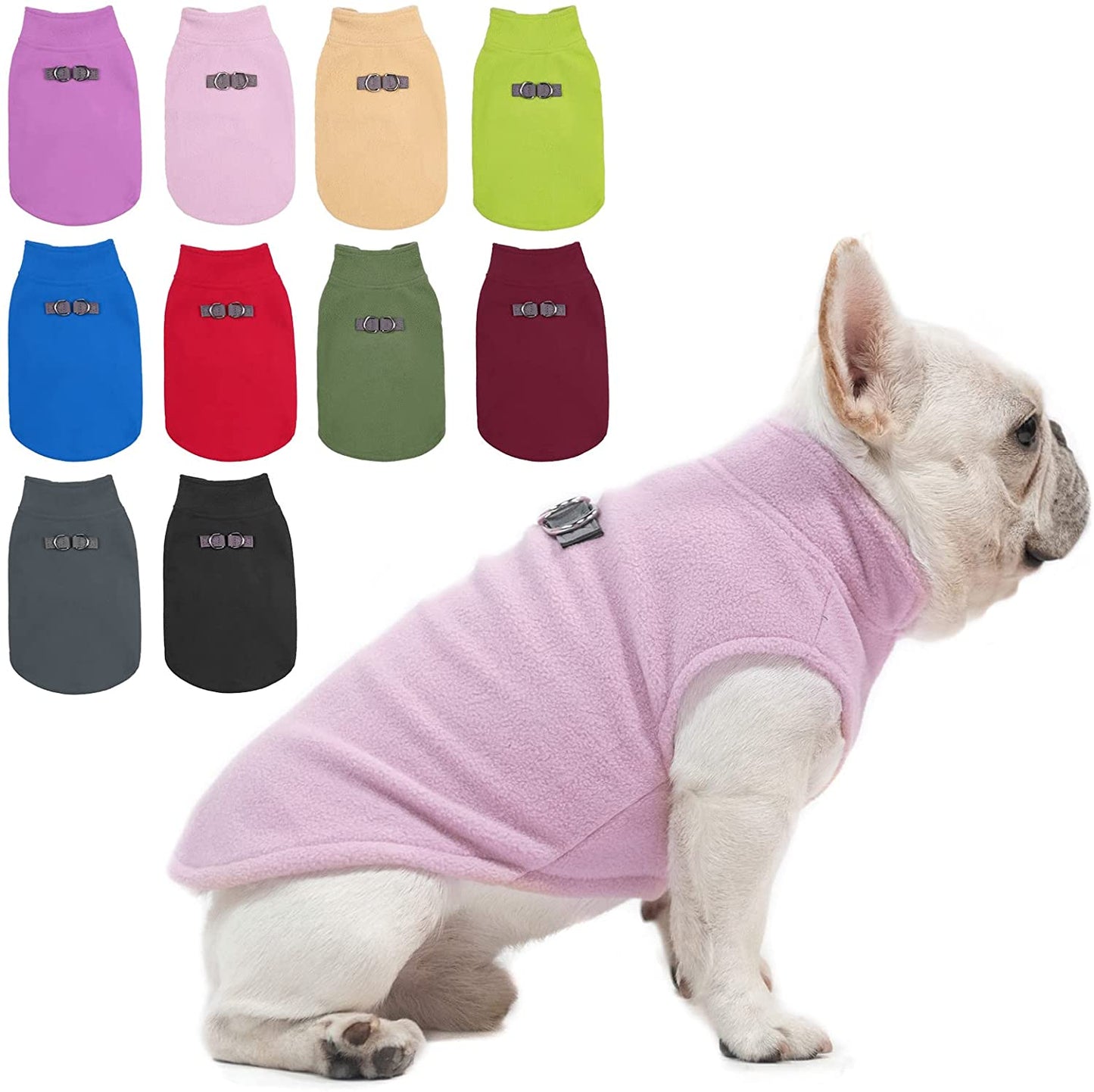 BEAUTYZOO Dog Fleece Vest Sweater Winter Jacket for Small and Medium Dogs with D-Ring Leash Cold Weather Coat Hoodie for XS S M Dogs Boy or Girls Animals & Pet Supplies > Pet Supplies > Dog Supplies > Dog Apparel BEAUTYZOO PINK Small 