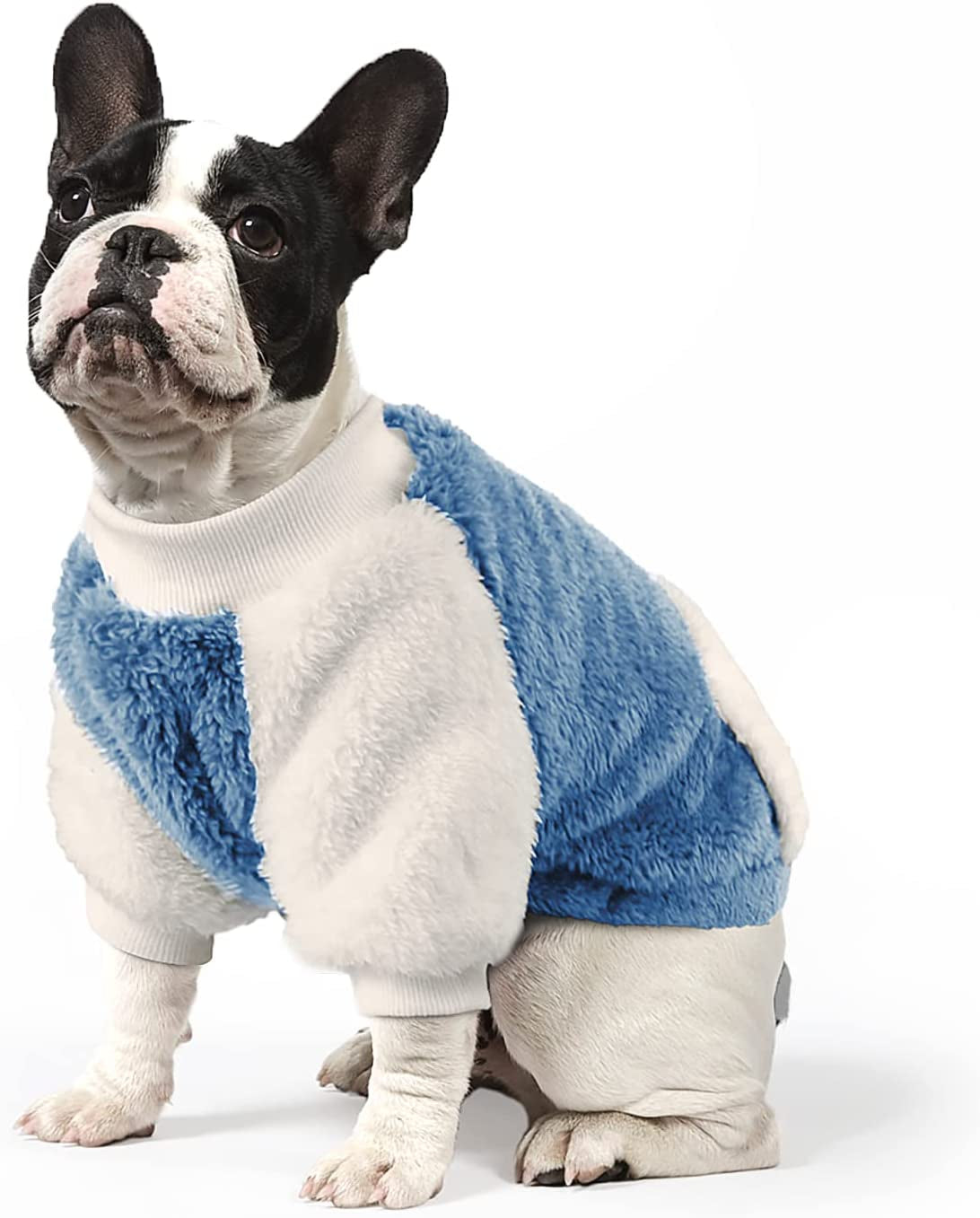 LESYPET Dog Sweaters for Small Dogs, Fleece Dog Sweater Small Dog Clothes Warm Puppy Coat Dog Pullover for Small Dogs Girl Boy, Grey Large Animals & Pet Supplies > Pet Supplies > Dog Supplies > Dog Apparel LESYPET Blue XX-Large 