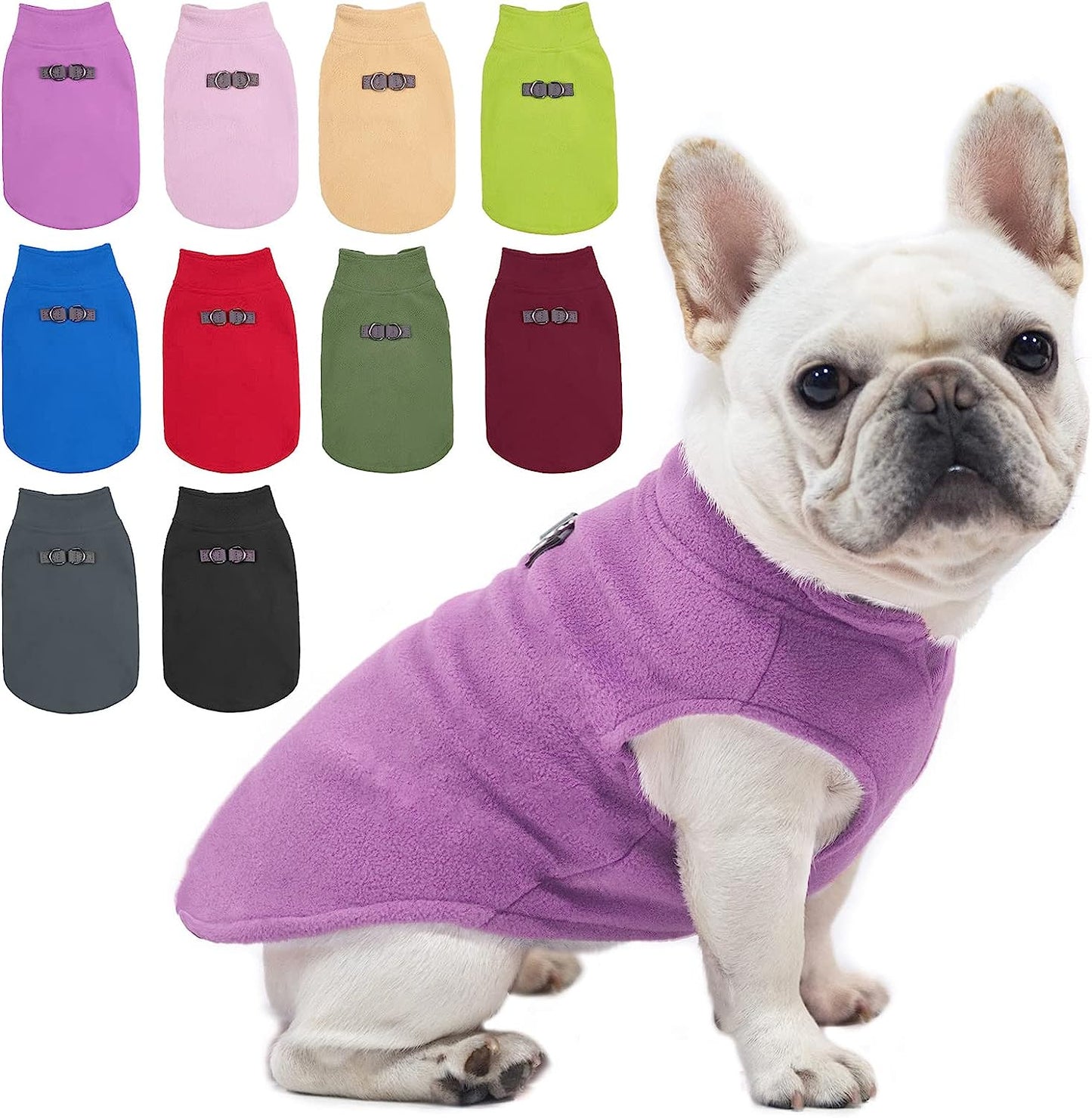 BEAUTYZOO Dog Fleece Vest Sweater Winter Jacket for Small and Medium Dogs with D-Ring Leash Cold Weather Coat Hoodie for XS S M Dogs Boy or Girls Animals & Pet Supplies > Pet Supplies > Dog Supplies > Dog Apparel BEAUTYZOO PURPLE X-Small 