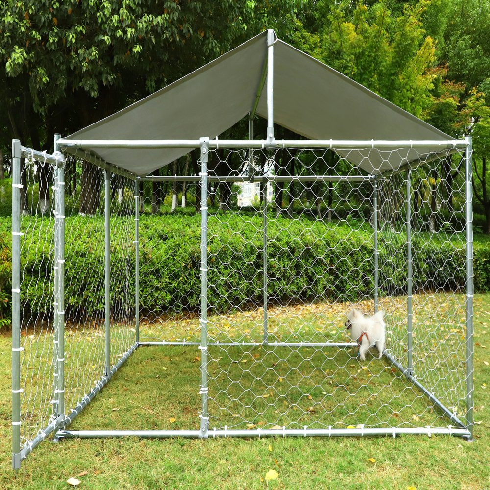 Haverchair 90"X90"X45" Large Outdoor Kennel Heavy Duty Dog Cage with Waterproof Cover Animals & Pet Supplies > Pet Supplies > Dog Supplies > Dog Kennels & Runs Haverchair   