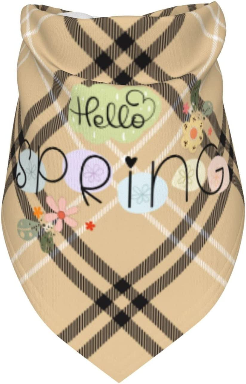 Hello Spring Hand Lettering Pet Dog and Cat Decorative Triangle Scarf,Dog Bandana,Breathable and Stain Resistant. Animals & Pet Supplies > Pet Supplies > Dog Supplies > Dog Apparel ZALTAS   