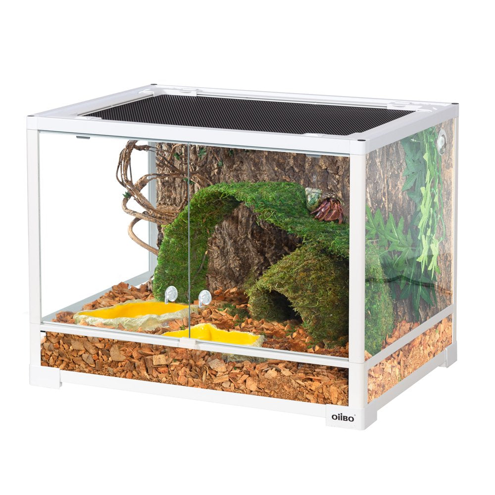 Oiibo Reptile Glass Terrarium, Swing Doors with Screen Ventilation Reptile Terrarium 24" X 18" X 18" (34 Gallon)