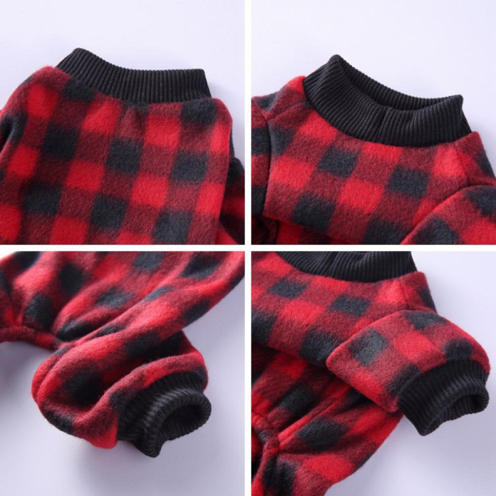 HULKLIFE 100% Cotton Buffalo Plaid Dog Clothes Puppy Pajamas Pet Apparel Cat Onesies Jammies Doggie Jumpsuits Animals & Pet Supplies > Pet Supplies > Dog Supplies > Dog Apparel Hulklife   