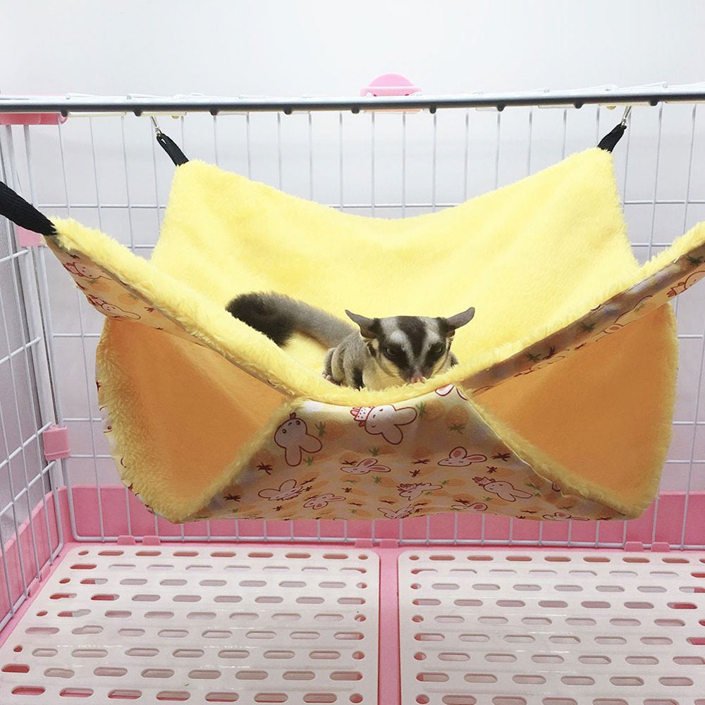 Walbest Rat Double Hammock, Ferret Bunkbed Warm Fleece Hanging Bed Pet Cage Accessories Toys for Sugar Glider Degu Guinea Pig Gerbil Chinchilla Squirrel Hamster Mouse Mice, Green(7.87X7.87 In) Animals & Pet Supplies > Pet Supplies > Small Animal Supplies > Small Animal Bedding Walbest   