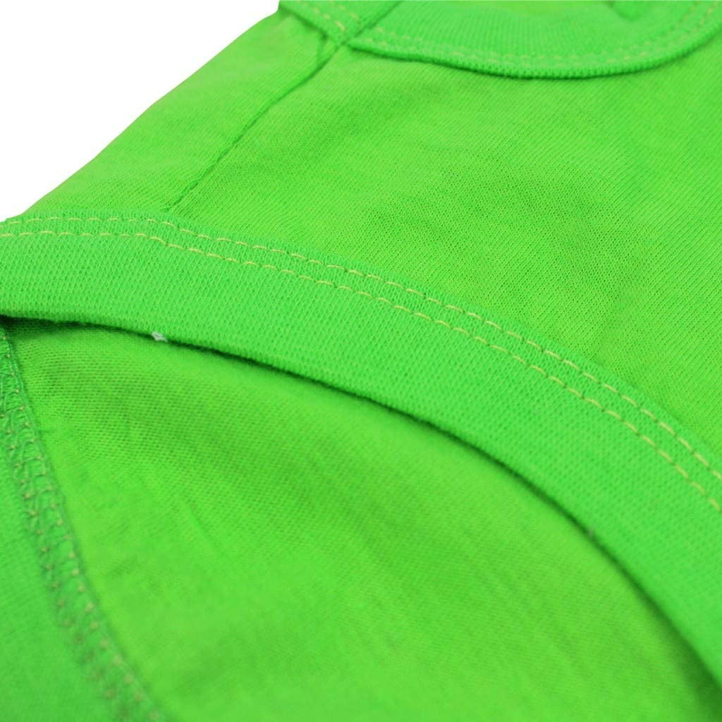 And Solid Vest Cat Dog Warm Pet Clothes Puppy Soft Pajamas Cat Apparel Stretchy Summer Shirts Doggy Tee Outfits Costume Vest Animal (X-Small, Green) Animals & Pet Supplies > Pet Supplies > Dog Supplies > Dog Apparel HonpraD   