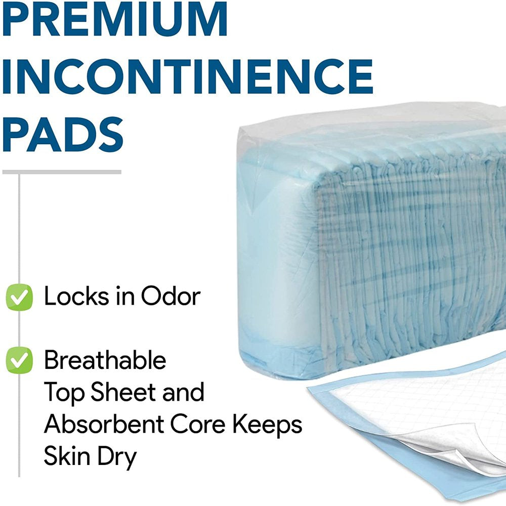 Disposable Incontinence Bed Pads 23" X 36", 15 Pack - Heavy Absorbent Chux Underpads with Fluff Core - Leak Proof Poly Backing, Non-Woven Top Sheet - Overnight Moisture and Odor Lock Animals & Pet Supplies > Pet Supplies > Dog Supplies > Dog Diaper Pads & Liners Home Décor   