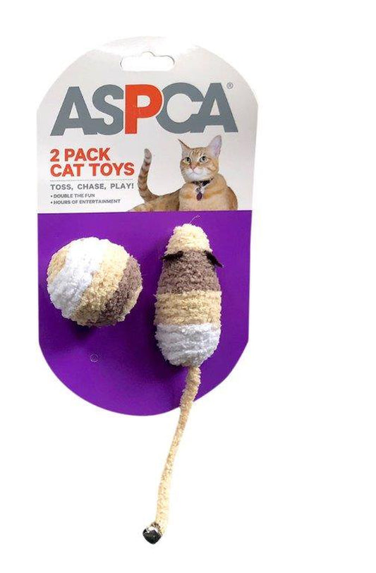 ASPCA Fuzzy Mice & Ball Cat Toys, 2-Pack, Tan Animals & Pet Supplies > Pet Supplies > Cat Supplies > Cat Toys American Cat Club Tan  