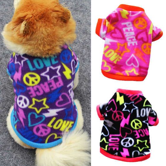 BENBOR Pet Dog Puppy Winter Soft Warm Heart Star Print Clothes Coat Costume Apparel Animals & Pet Supplies > Pet Supplies > Dog Supplies > Dog Apparel BENBOR XS Rose Red + Black^ 