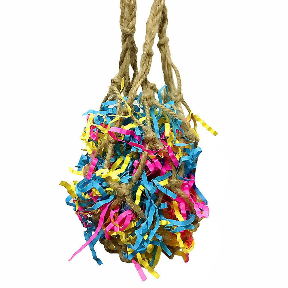 Tureclos Bird Chew Toy Hanging Pet Exercising Bag Paper-Stuffed Bird Playing Cage Accessory Animals & Pet Supplies > Pet Supplies > Bird Supplies > Bird Cage Accessories TureClos   