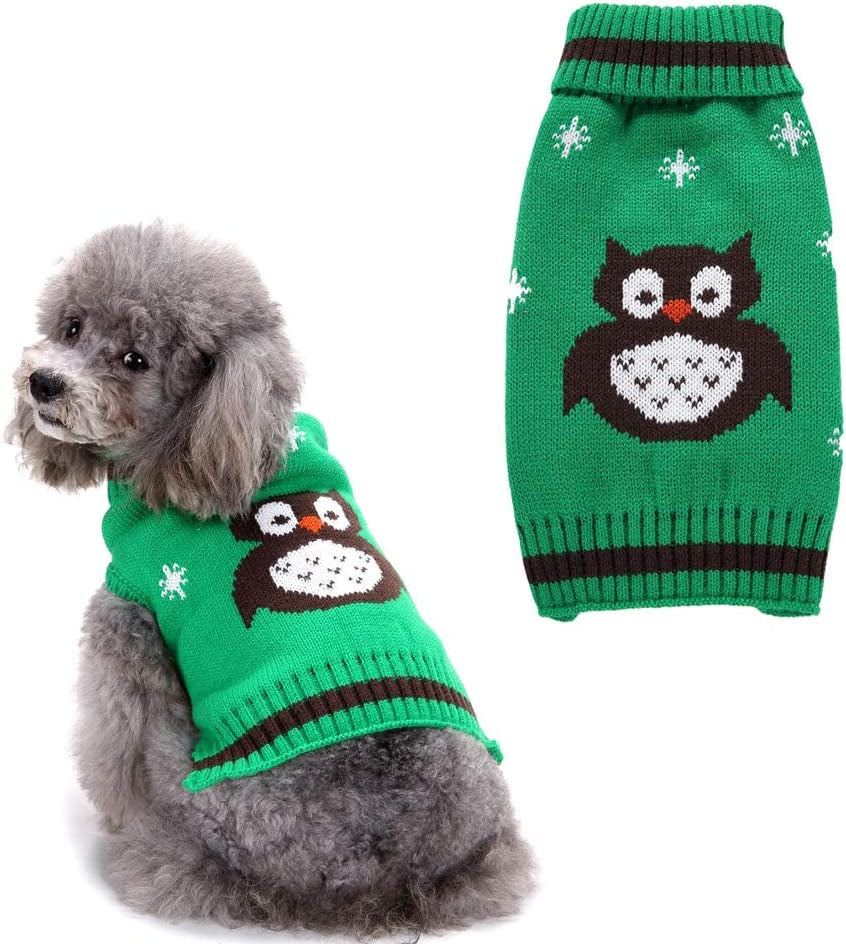 NACOCO Pet Clothes the Owl Sweater the Cat Dog Sweater Christmas Pet Jacket Dog Apparel (Orange, L) Animals & Pet Supplies > Pet Supplies > Dog Supplies > Dog Apparel NACOCO Green Large (Pack of 1) 