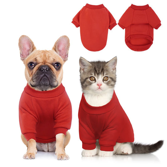 ROZKITCH Basic Dog Cat Hoodie Dog Winter Coat, Cold Weather Clothes Soft Warm Dog Sweater Basic Pet Clothes Hoodies for Small Medium Large Dogs Animals & Pet Supplies > Pet Supplies > Dog Supplies > Dog Apparel ROZKITCH XL Red 