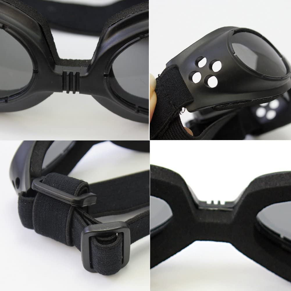 Dragonpad Pet Goggles Fashion Dog Cat Goggle Waterproof Windproof UV Protection Anti-Fog & Windproof Puppy Sunglasses Eye Wear Protection Gift - Black Animals & Pet Supplies > Pet Supplies > Dog Supplies > Dog Apparel DragonPad   