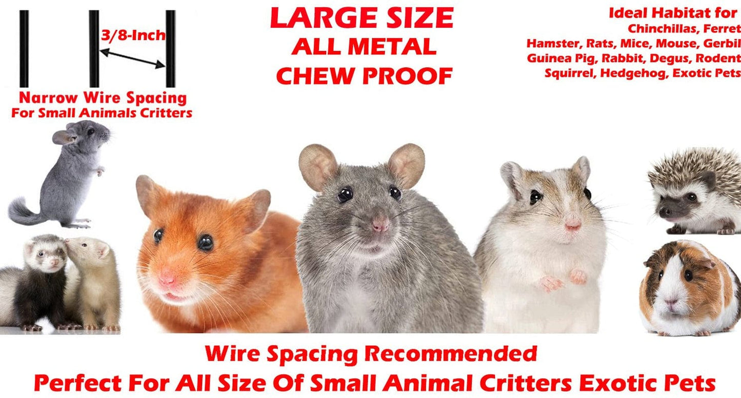 36" EXTRA LARGE 5-Floors Small Animals Critters Rats Mice Hamster Gerbil Mouse Habitats Cage Tight 3/8-Inch Bar Spacing for Guinea Pig Ferret Chinchilla Sugar Glider Hedgehog Squirrel Rodent Degu Animals & Pet Supplies > Pet Supplies > Small Animal Supplies > Small Animal Habitats & Cages Mcage   