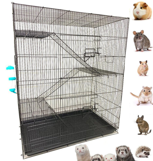36" EXTRA LARGE 5-Floors Small Animals Critters Rats Mice Hamster Gerbil Mouse Habitats Cage Tight 3/8-Inch Bar Spacing for Guinea Pig Ferret Chinchilla Sugar Glider Hedgehog Squirrel Rodent Degu Animals & Pet Supplies > Pet Supplies > Small Animal Supplies > Small Animal Habitats & Cages Mcage   