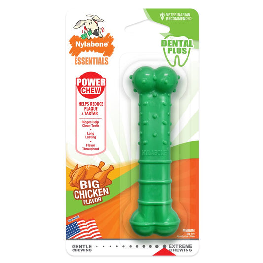 Nylabone Power Chew Textured Dental Chew Toy Ridges & Nubz Chicken Wolf/Medium (1 Count) Animals & Pet Supplies > Pet Supplies > Dog Supplies > Dog Toys Central Garden and Pet   