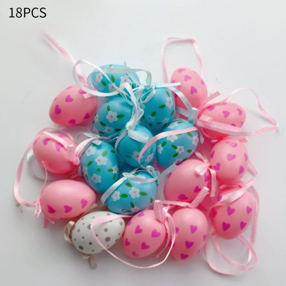 360PCS Easter Eggs Plastic Fake Eggshell Decorative Simulation Hanging Ornament Toy Party Prop, PP Bag Packaging