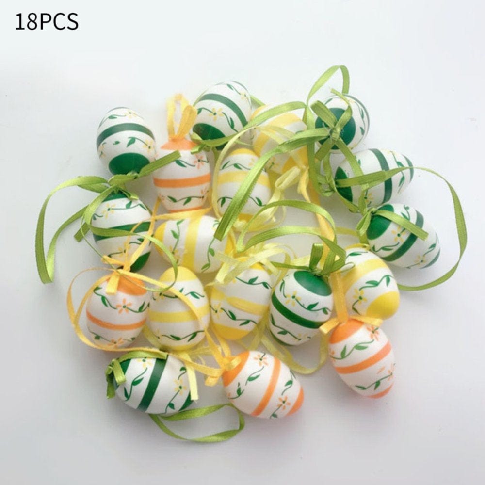 360PCS Easter Eggs Plastic Fake Eggshell Decorative Simulation Hanging Ornament Toy Party Prop, PP Bag Packaging
