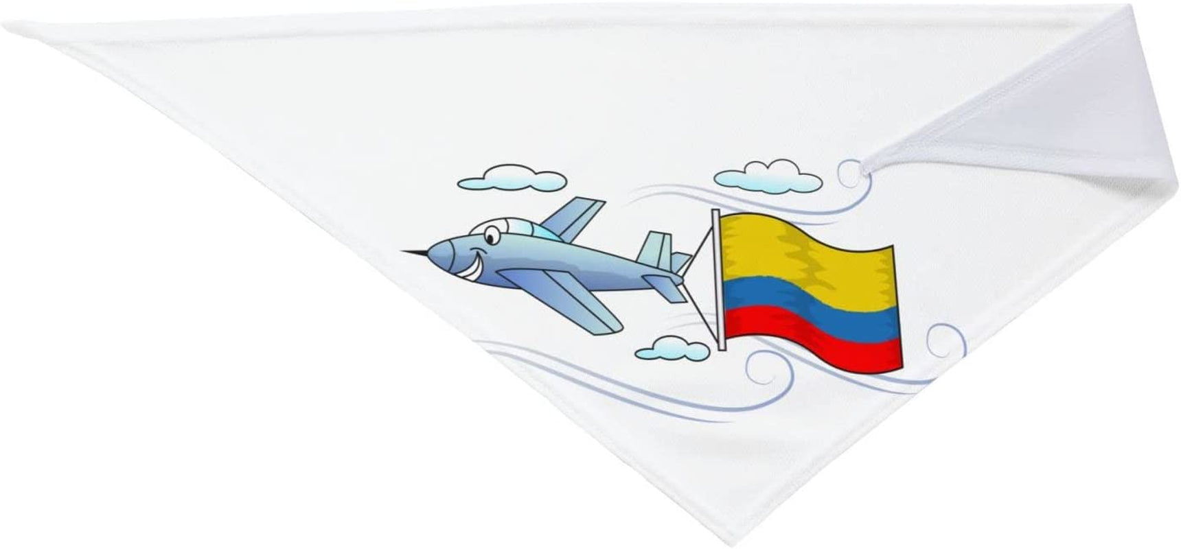 Airplane with Flag Colombia Pet Dog and Cat Decorative Triangle Scarf,Dog Bandana,Breathable and Stain Resistant. Animals & Pet Supplies > Pet Supplies > Dog Supplies > Dog Apparel ZALTAS   