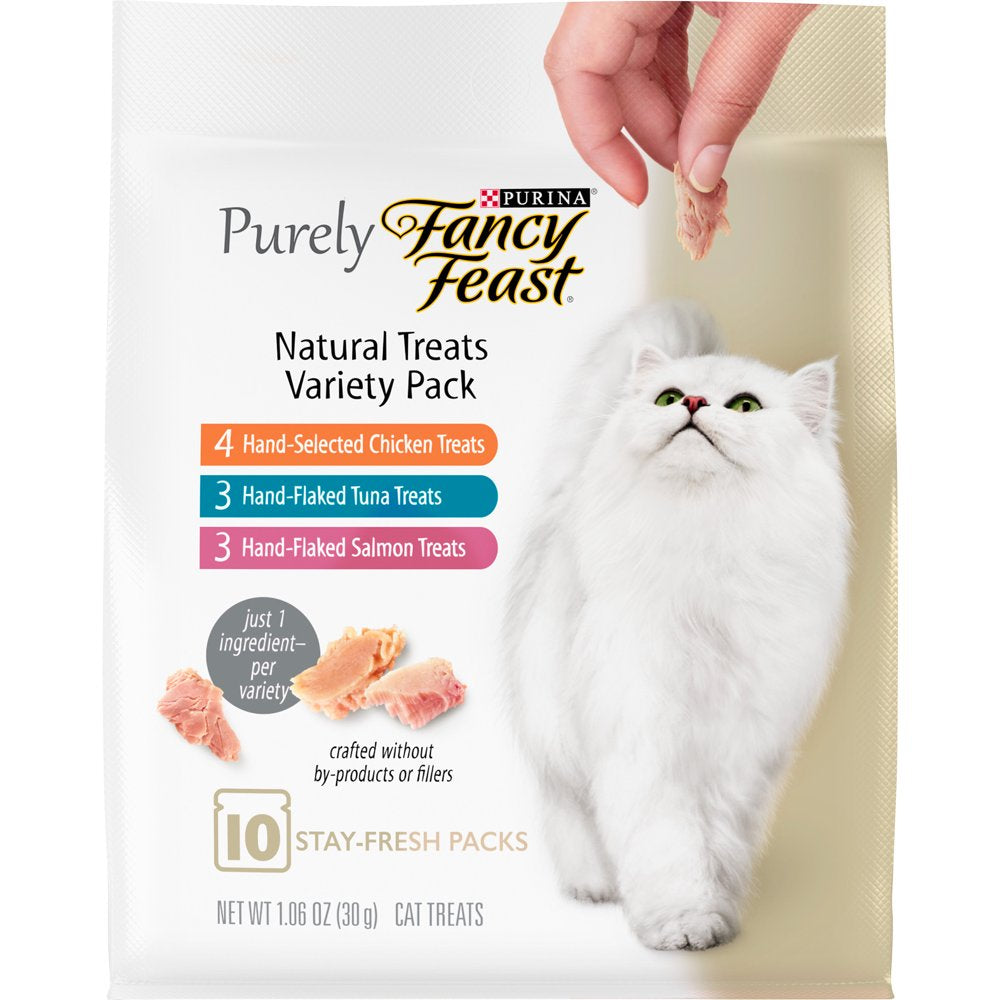 Fancy Feast Natural Cat Treats Variety Pack, Purely Natural, 10 Ct. Pouch