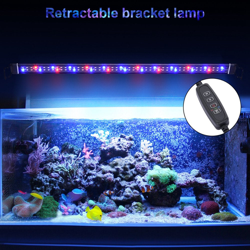 Oxodoi Full Spectrum Aquarium Light, with Aluminum Alloy Shell Extendable Brackets Fish Tank Light, White Blue Red Combine Leds, for Freshwater Plants,Applicable Fish Tank Size: 24-30"