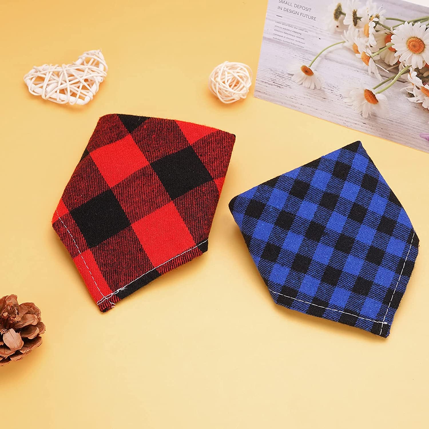 Segarty Dog Bandanas, 30 Pack 22.8"X15.7" Pet Scarf Triangle Plaid Bibs Accessories Bulk for Medium Small Dogs Cats Large Puppy Dogs, Washable Adjustable Reversible Boy Pets Birthday Kerchief Animals & Pet Supplies > Pet Supplies > Dog Supplies > Dog Apparel Segarty   