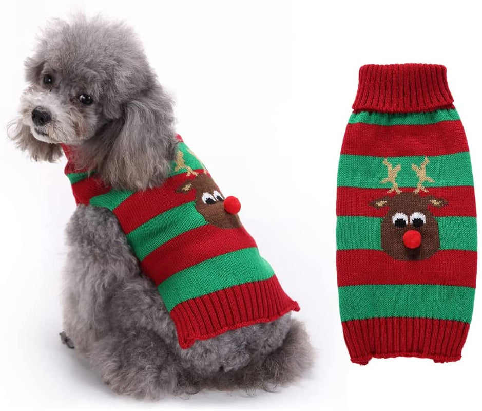 Dog Sweater Turtleneck Knitted,Dog Clothes for Small Medium Dog,Cute Dog Sweaters for Fall Winter，Warm and Soft Dog Sweater Animals & Pet Supplies > Pet Supplies > Dog Supplies > Dog Apparel KINGLEA green Small 