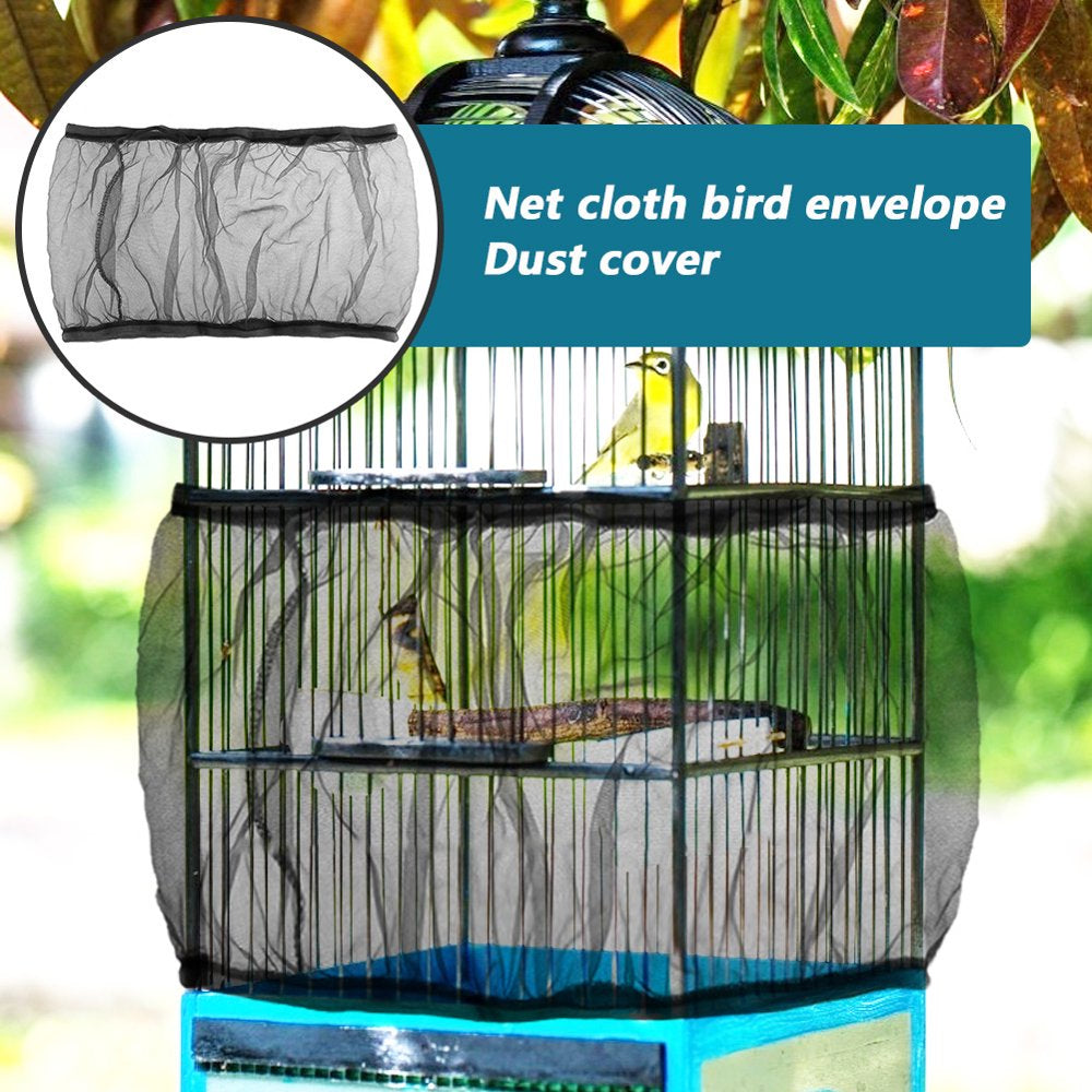 Happybear Mesh Bird Cage Cover Nylon Dustproof Birdcage Parrot Cage Net Pet Accessories (Black M) Animals & Pet Supplies > Pet Supplies > Bird Supplies > Bird Cage Accessories Happybear   