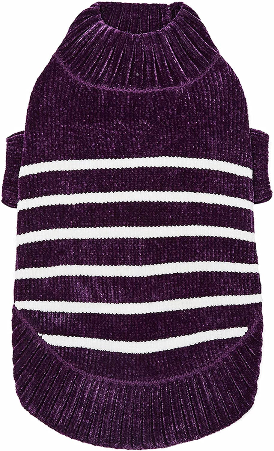 Blueberry Pet Cozy Soft Chenille Classy Striped Dog Sweater in Burgundy Red, Back Length 14", Pack of 1 Clothes for Dogs Animals & Pet Supplies > Pet Supplies > Dog Supplies > Dog Apparel Blueberry Pet Dark Plum 20 inch (Pack of 1) 