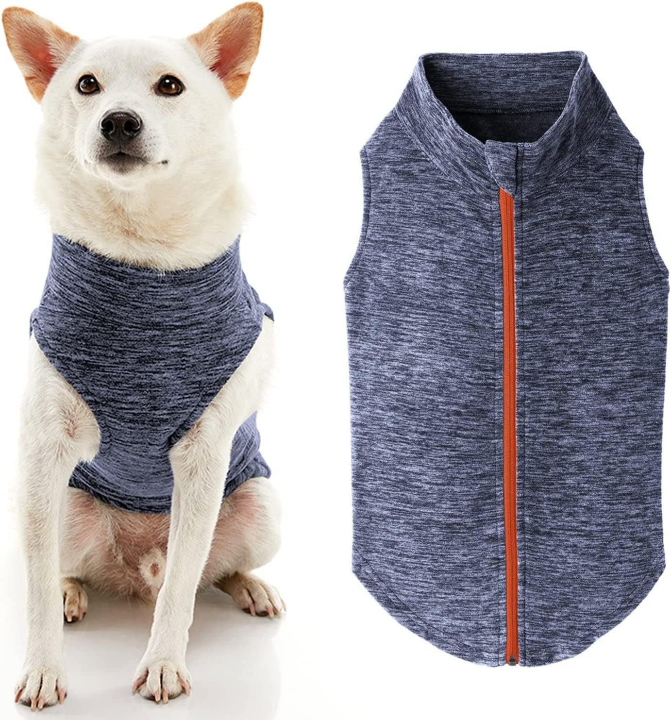 Gooby Zip up Fleece Dog Sweater - Blue, Medium - Warm Pullover Fleece Step-In Dog Jacket with Dual D Ring Leash - Winter Small Dog Sweater - Dog Clothes for Small Dogs Boy and Medium Dogs Animals & Pet Supplies > Pet Supplies > Dog Supplies > Dog Apparel Inafiction USA Gray Wash 2X-Large chest (~25.5") 