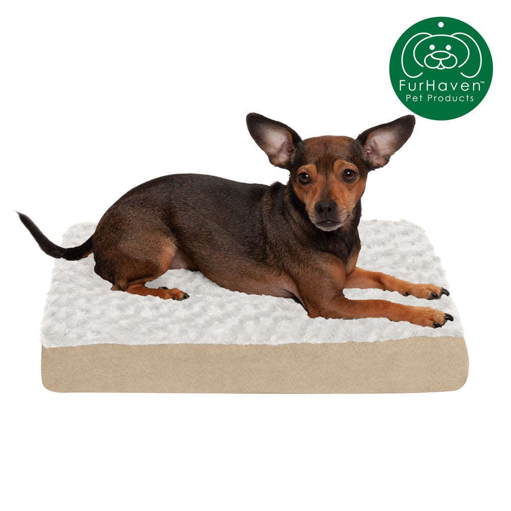 Furhaven Pet Products | Deluxe Memory Foam Ultra Plush Mattress Pet Bed for Dogs & Cats, Chocolate, Jumbo Animals & Pet Supplies > Pet Supplies > Cat Supplies > Cat Beds FurHaven Pet Memory Foam S Cream