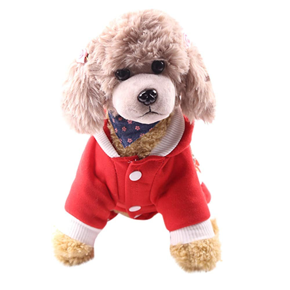 Reactionnx Santa Dog Costume Christmas Pet Clothes Winter Hoodie Coat Clothes Pet Clothing for Small Dogs Winter Coat Warm Clothes Christmas Holiday Apparel Outfit