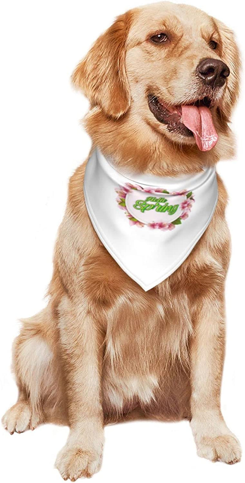 Hello Spring Floral Pet Dog and Cat Decorative Triangle Scarf,Dog Bandana,Breathable and Stain Resistant. Animals & Pet Supplies > Pet Supplies > Dog Supplies > Dog Apparel ZALTAS   