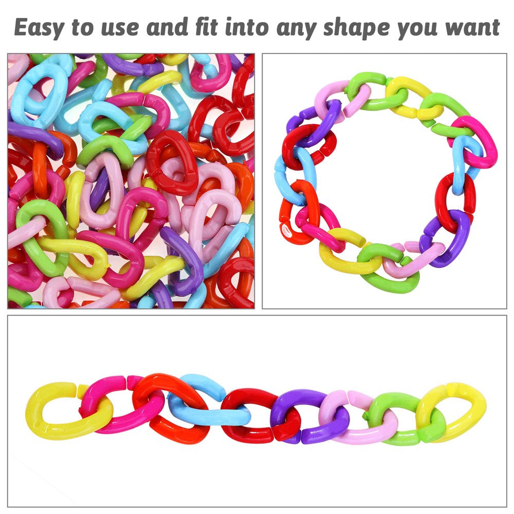 QBLEEV 100Pcs Plastic Chain Links Birds, Mix Color Rainbow DIY C-Clips Chains Hooks Swing Climbing Cage Toys for Sugar Glider Rat Parrot Bird Animals & Pet Supplies > Pet Supplies > Bird Supplies > Bird Toys QBLEEV   