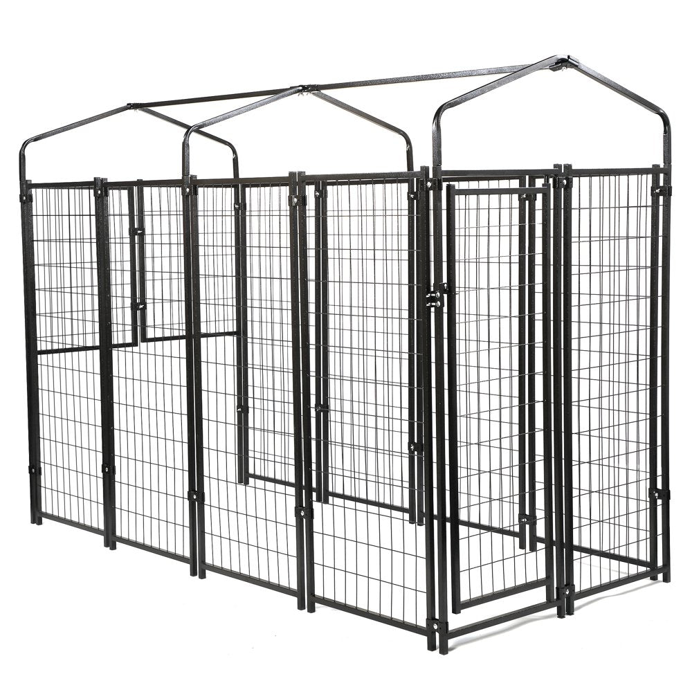 Senbabe Dog Fence for Indoor & Outdoor, Dog Kennel with Waterproof Cover Welded Wire, Black Animals & Pet Supplies > Pet Supplies > Dog Supplies > Dog Kennels & Runs Senbabe   