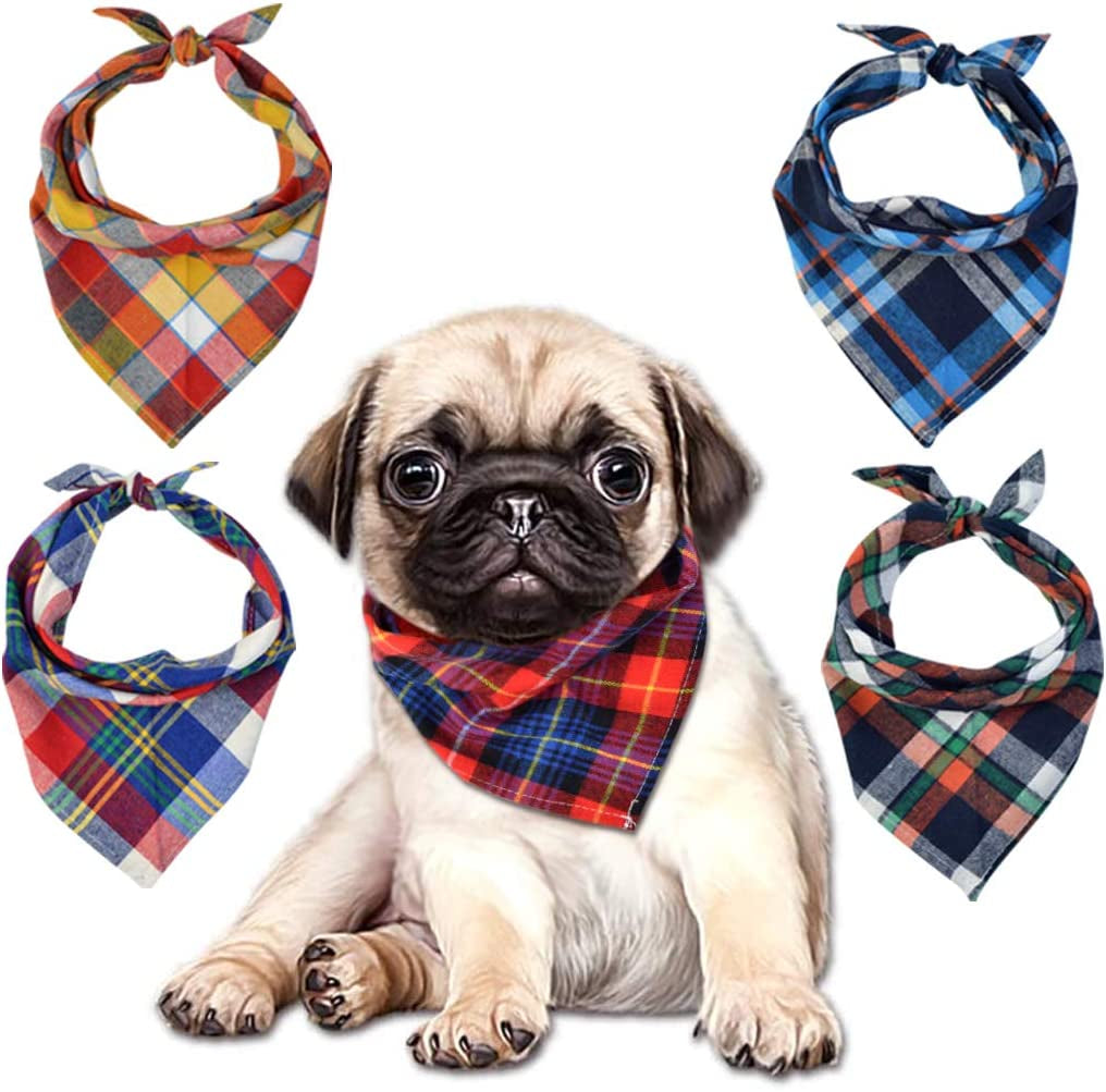 15Pcs Dog Bandanas, Dog Scarf Kerchief Dog Bibs Washable Girl Boy Dog Bandanas Set Cotton Checkered Pet Dog Bandanas Outdoor Dog Fall Bandanas Accessories for Small Medium Large Dogs Cat Pet Animals & Pet Supplies > Pet Supplies > Dog Supplies > Dog Apparel Lee-buty   