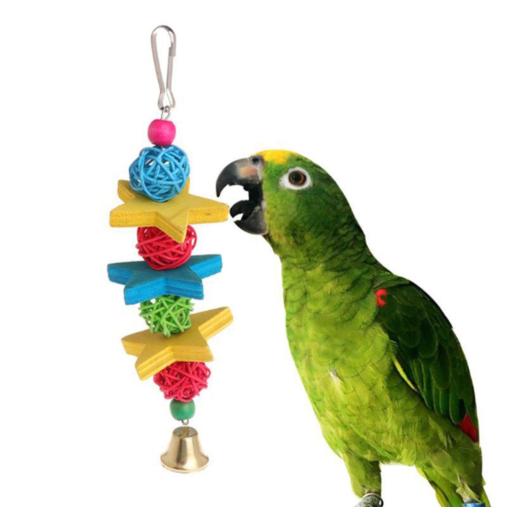 Bird Parrot Swing Toy Cage Ladder Perch Chew Toy Hanging Bell Beaks Grinding for Small Budgie Animals & Pet Supplies > Pet Supplies > Bird Supplies > Bird Ladders & Perches CHANCELAND   