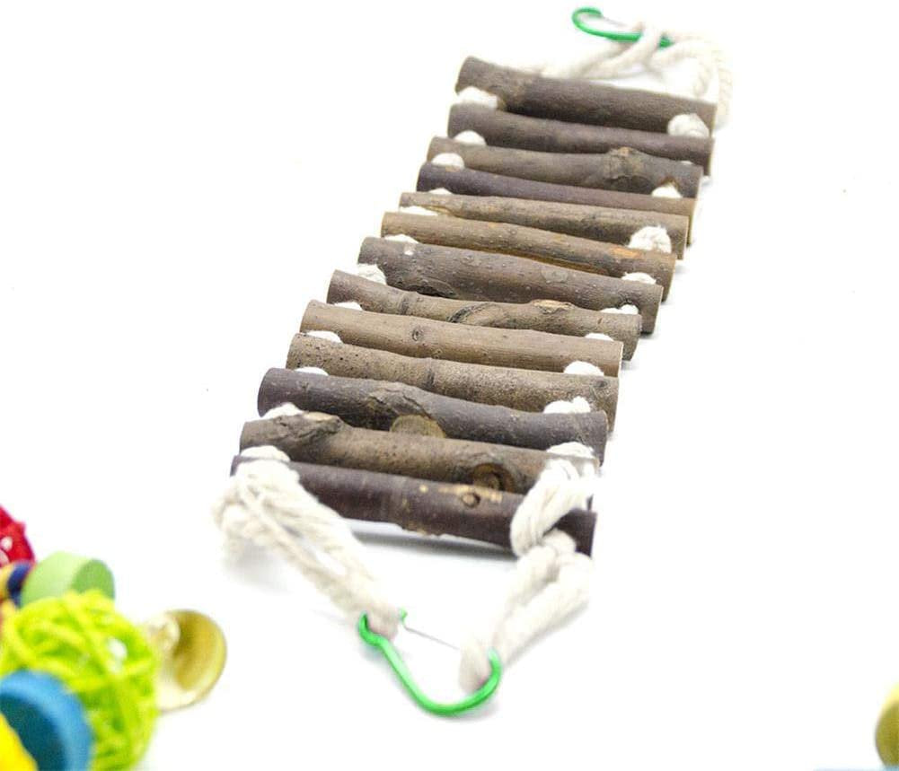 Bird Toys, Bird Cage Swing for Birds and Parrots, Ladders for Bird Cages with Rope Handmade Hanging Bridge Wooden Stand for Small Parakeets Budgie Cockatiels (55 X 10Cm) Animals & Pet Supplies > Pet Supplies > Bird Supplies > Bird Cages & Stands FRUIPAR   