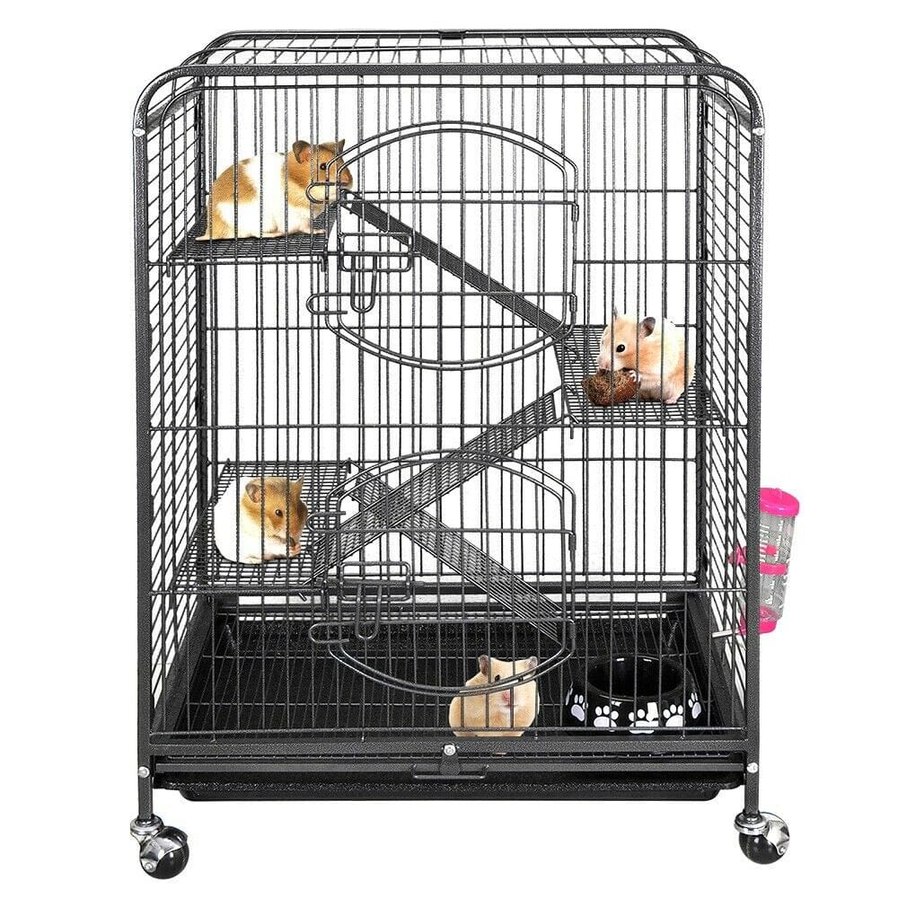 37'' 4 Level Indoor Ferret Rabbit Cage Small Animals Hutch Habitat W/ Feeder Animals & Pet Supplies > Pet Supplies > Small Animal Supplies > Small Animal Habitats & Cages Segawe   