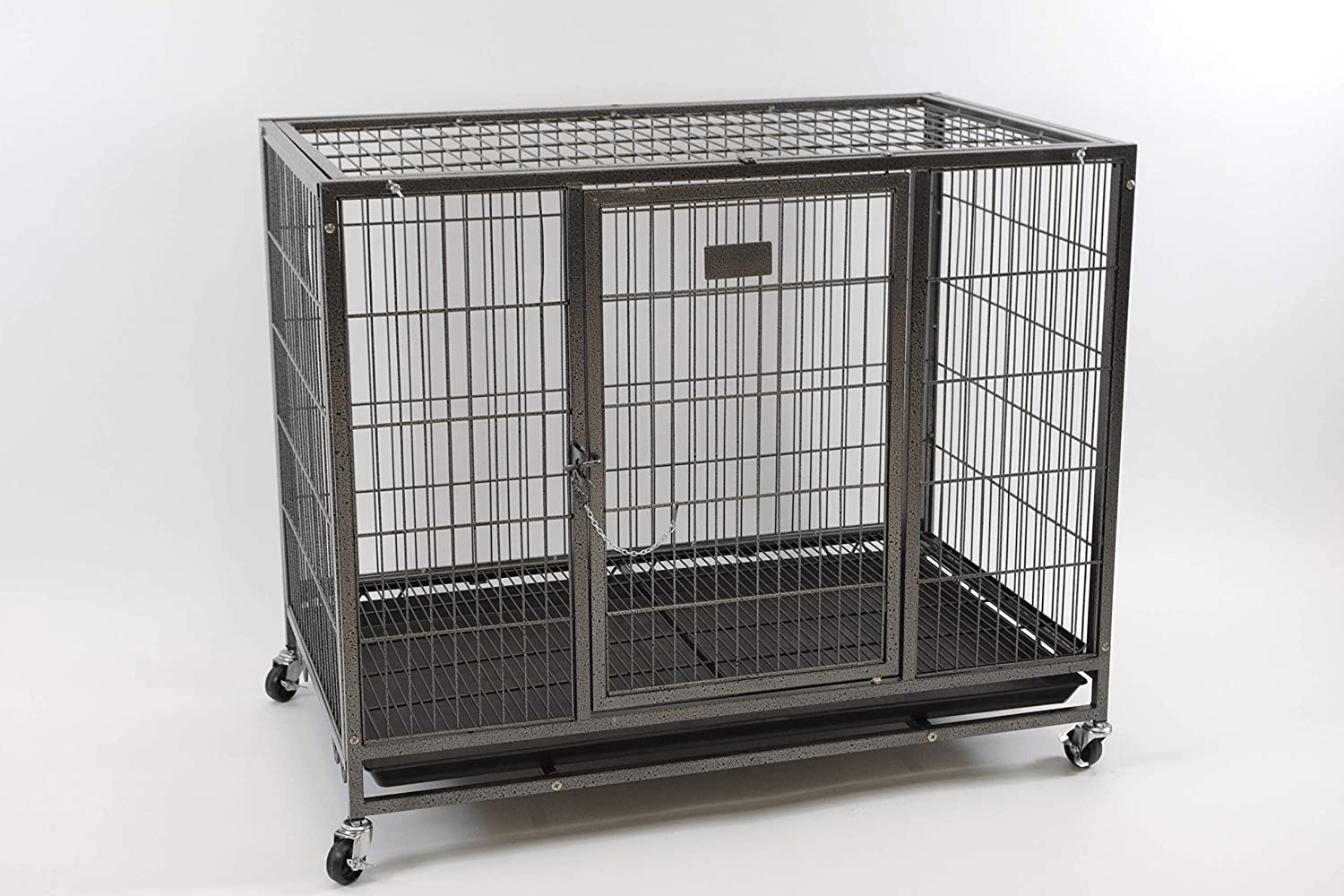 37" Homey Pet Heavy Duty Metal Open Top Cage W/ Floor Grid, Casters and Tray