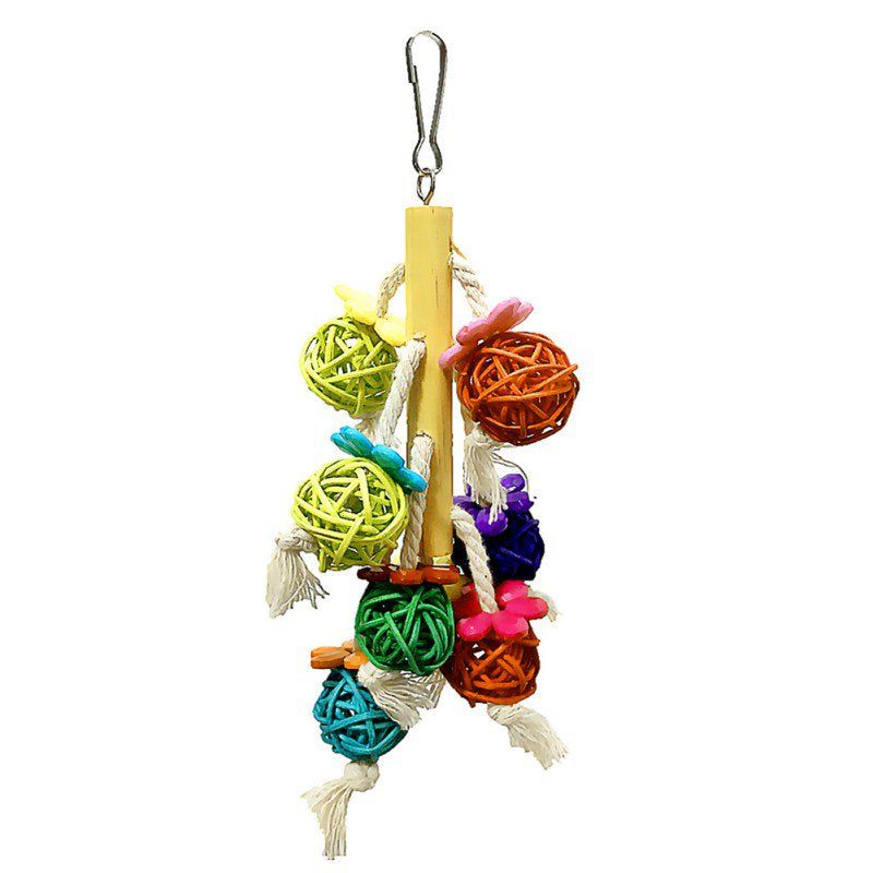 Parrot Bird Chewing Toys Colorful Rattan Ball String Hanging Bites Swing Animals & Pet Supplies > Pet Supplies > Bird Supplies > Bird Toys Esho   