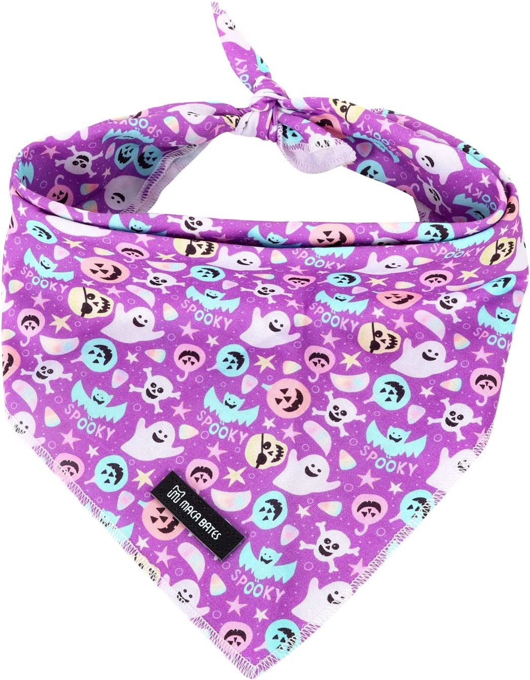 Maca Bates Dog Collar with Bow Tie- Adjustable Bows for Puppy Dogs with Metal Buckle Collar, Thanksgiving Day Halloween Dog Collar Bowtie for Small Medium or Large Boy and Girl Dog and Cat Animals & Pet Supplies > Pet Supplies > Dog Supplies > Dog Apparel M MACA BATES purple ghost bandana S 