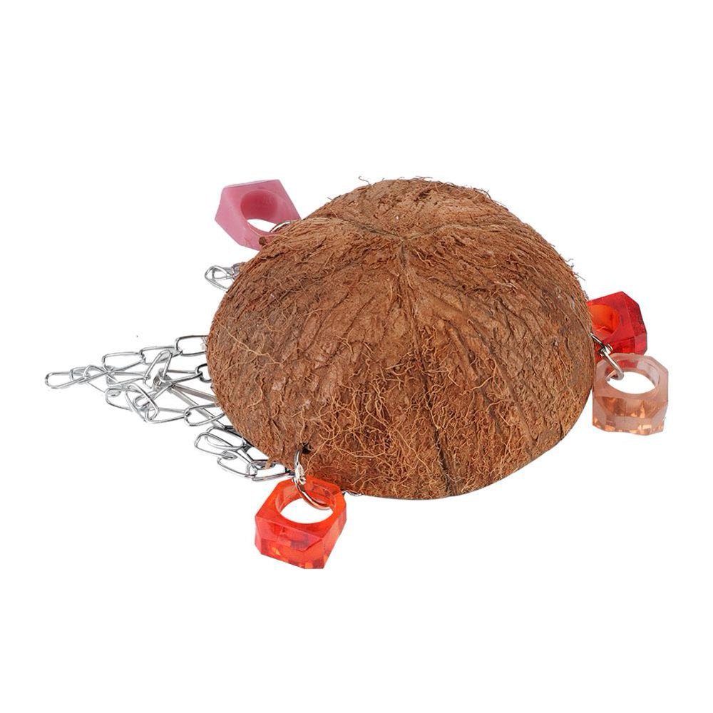 Octpeak Birds Toy, Hanging Basket,Pet Birds Toy Squirrel Coconut Shell Hanging Basket Sling with Acrylic Rings for Hammock Animals & Pet Supplies > Pet Supplies > Bird Supplies > Bird Toys Octpeak   