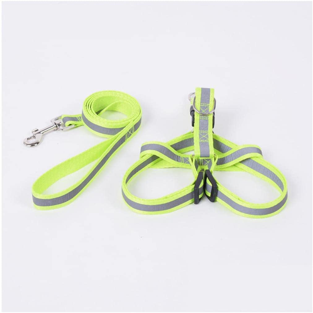 Safety Vest Reflective Dog Harness Leash Set Braided Traction round Rope Large Medium Small Dog Chain Night Out Running Vest Animals & Pet Supplies > Pet Supplies > Dog Supplies > Dog Apparel NOBRIM 5 L 