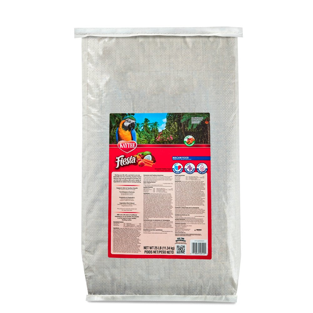 Kaytee Fiesta Macaw Pet Bird Food, 25 Lb Animals & Pet Supplies > Pet Supplies > Bird Supplies > Bird Food Central Garden and Pet   