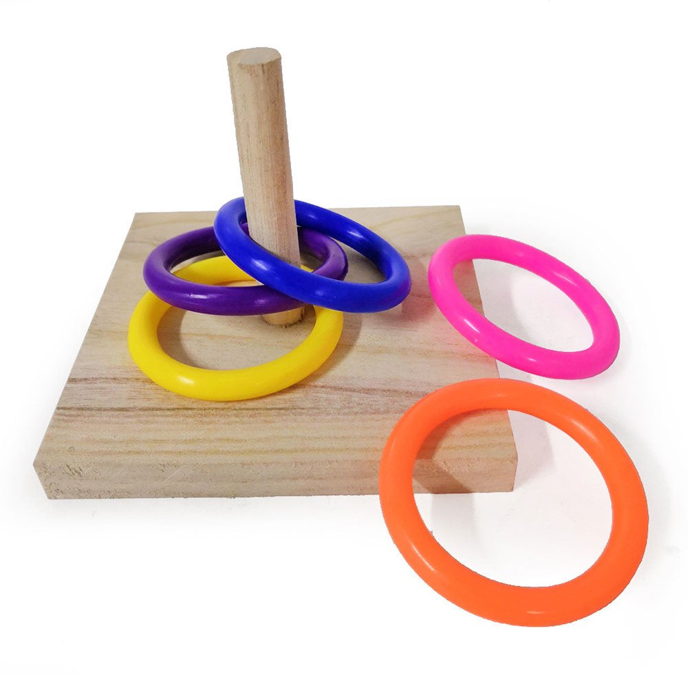 Bird Wooden Platform Plastic Ring Tabletop Toys Intelligence Development Chew Puzzle Toy Pet Bird Supplies for Parrots Parakeets Budgie Australian Parrot Small Birds Animals & Pet Supplies > Pet Supplies > Bird Supplies > Bird Toys Firlar   