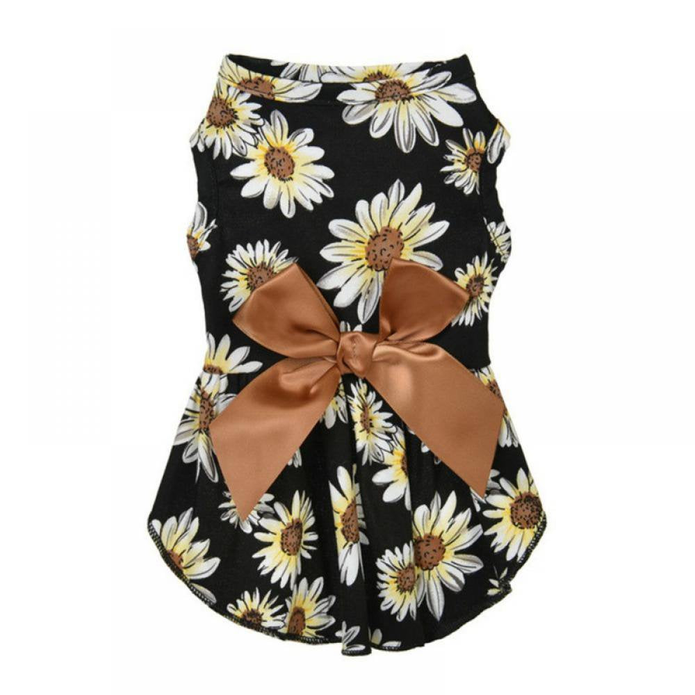 Cute Pet Dress Dog Dress with Lovely Bow Puppy Dress Pet Apparel Dog Clothes for Small Dogs and Cats Animals & Pet Supplies > Pet Supplies > Dog Supplies > Dog Apparel Tradecan 10/S Brown 