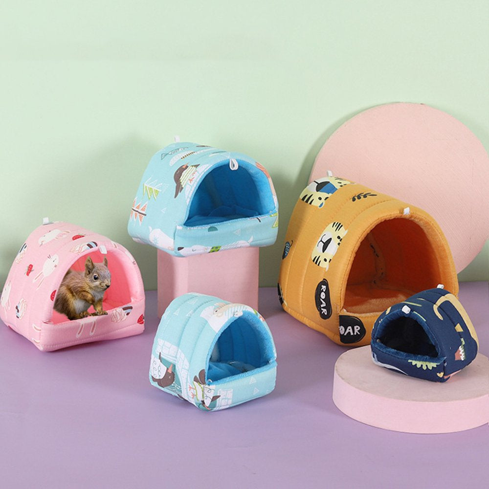 Bueatyh New Hamster Bed Lovely Print Plush Lining Cage Accessories Squirrel Hammock Small Animal Hanging Nest for Rodent Animals & Pet Supplies > Pet Supplies > Small Animal Supplies > Small Animal Bedding BueatyH   