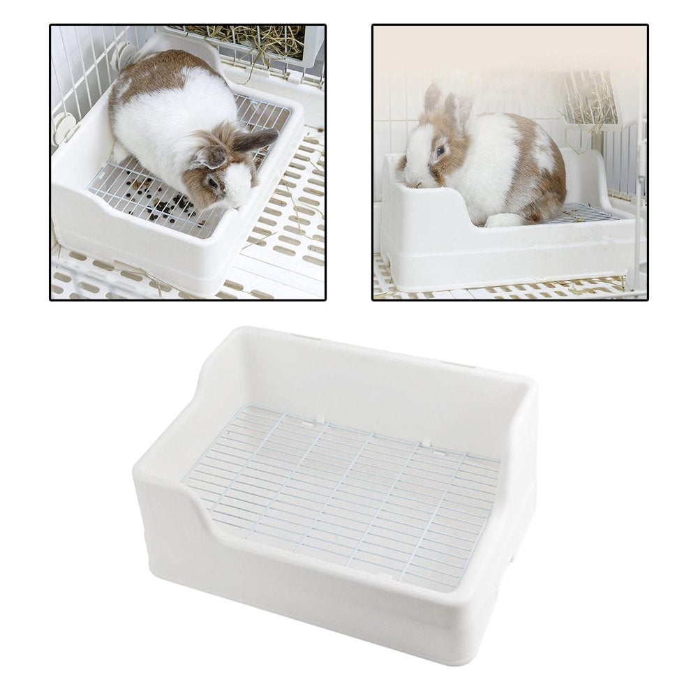 Rabbit Litter Box, Potty Trainer Tray Easy to Clean Indoor Bedding Cage Stable Durable Pet Toilet for Cat Small Animal Bunny Puppy Rat , White Animals & Pet Supplies > Pet Supplies > Small Animal Supplies > Small Animal Bedding DYNWAVE White  